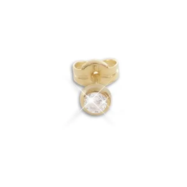 Ohrstecker|Ohrstecker|Elfen Schmuck Single Ohrstecker Gold 333 mit Zirkonia 3 mm