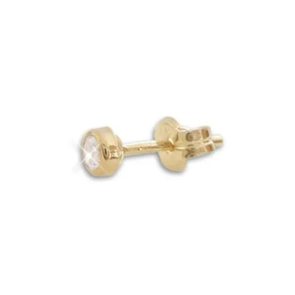 Ohrstecker|Ohrstecker|Elfen Schmuck Single Ohrstecker Gold 333 mit Zirkonia 3 mm