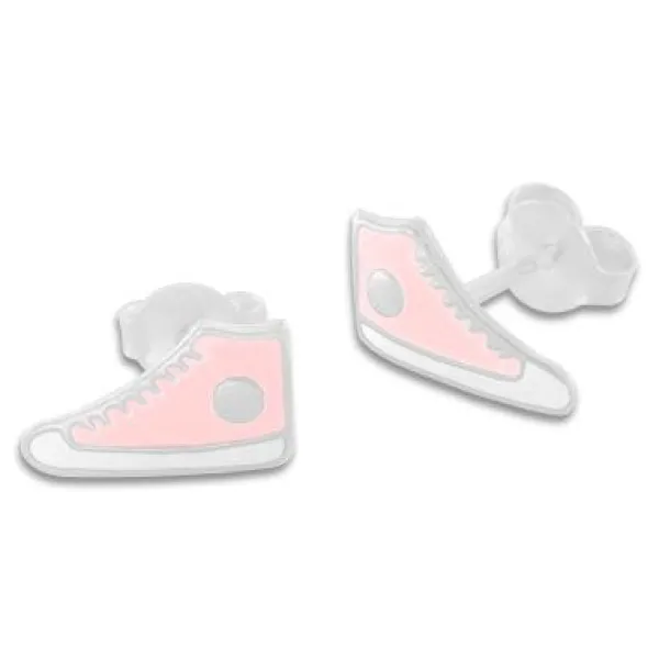 Ohrstecker|Ohrstecker|Elfen Schmuck Sneaker Schuhe Ohrstecker hellrosa lackiert 925 Silber