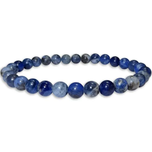 Herrenarmbänder|Damenarmbänder|Elfen Schmuck Sodalith Kugel Armband 6 mm 19 cm