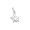 Anhänger Für Kinder|Silber Anhänger|Elfen Schmuck Stern Anhänger mit Zirkonia Strass Stein matt-glänzend 925 Silber