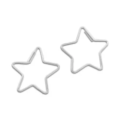 Creolen|Silber Creolen|Elfen Schmuck Stern Creolen 18 mm 925 Silber