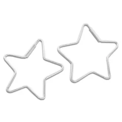 Creolen|Silber Creolen|Elfen Schmuck Stern Creolen 32 mm 925 Silber