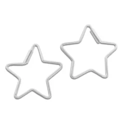 Creolen|Silber Creolen|Elfen Schmuck Stern Creolen 28 mm 925 Silber
