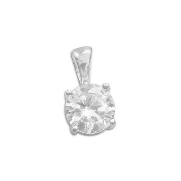 Anhänger Für Damen|Silber Anhänger|Elfen Schmuck Strass Anhänger mit facettiertem Zirkonia 8 mm 925 Silber