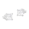 Ohrstecker|Ohrstecker|Elfen Schmuck Strass Ohrstecker viereckig weiß 4 x 4 mm 925 Silber