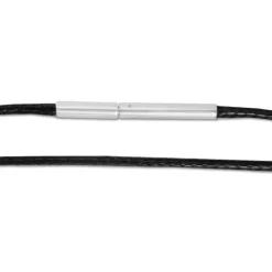 Damenketten|Elfen Schmuck Textilband schwarz 45 cm mit Edelstahl Bajonett-Verschluss
