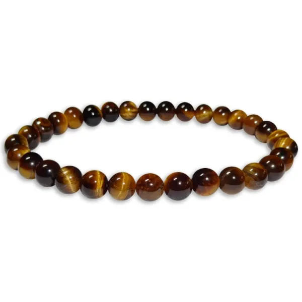 Herrenarmbänder|Damenarmbänder|Elfen Schmuck Tigerauge Kugel Armband 6 mm 19 cm