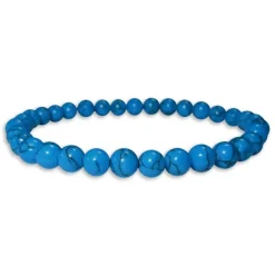 Herrenarmbänder|Damenarmbänder|Elfen Schmuck Türkis blau Kugel Armband 6 mm 19 cm