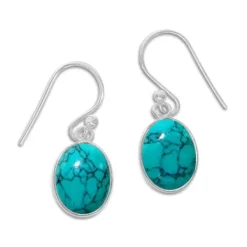 Ohrhänger|Edelstein Ohrringe|Elfen Schmuck Türkis Ohrringe Ohrhänger oval 27 x 11 mm 925 Silber