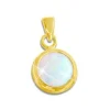 Anhänger Für Damen|Silber Anhänger|Elfen Schmuck Vergoldeter Opal Anhänger 10 mm rund 925 Silber