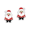 Ohrstecker|Silber Ohrstecker|Elfen Schmuck Weihnachtsmann Ohrstecker mit Strass Steinen 925 Silber