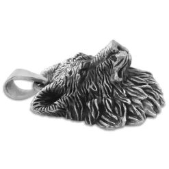 Anhänger Für Herren|Silber Anhänger|Elfen Schmuck Wolfskopf Anhänger 925 Silber