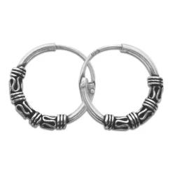 Creolen|Creolen|Elfen Schmuck 14 x 2 mm große Gothic Schmuck Kreolen 925 Silber