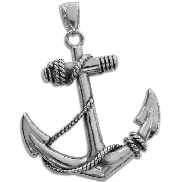 Anhänger Für Herren|Edelstahl Anhänger|Elfen Schmuck XXL Edelstahl Anhänger Anker