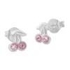 Ohrstecker|Silber Ohrstecker|Elfen Schmuck Zarte Kirschen Ohrstecker mit rosa Strass Kristallen 925 Silber