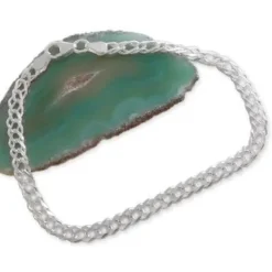 Damenarmbänder|Panzerarmband|Elfen Schmuck Zwillingspanzer Armband 925 Silber 3,7 mm 18,5 cm