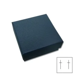 Ohrring Etuis|Elfen Schmuck Geschenkschachtel für Ohrringe blau mit Rillen 41 x 41 x 20 mm