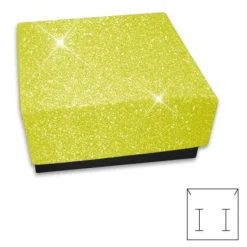 Anhänger Etuis|Ohrring Etuis|Elfen Schmuck Schmuckbox Glitzer gold 55 x 55 x 25 mm
