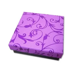 Anhänger Etuis|Ohrring Etuis|Elfen Schmuck Schmuckschachtel florales Design lila 60 x 60 x 22 mm