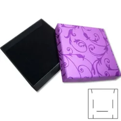Anhänger Etuis|Ohrring Etuis|Elfen Schmuck Schmuckschachtel florales Design lila 60 x 60 x 22 mm
